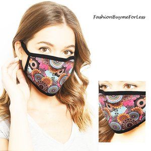 Multi-color Medallion Print Reusable Cotton Mask
